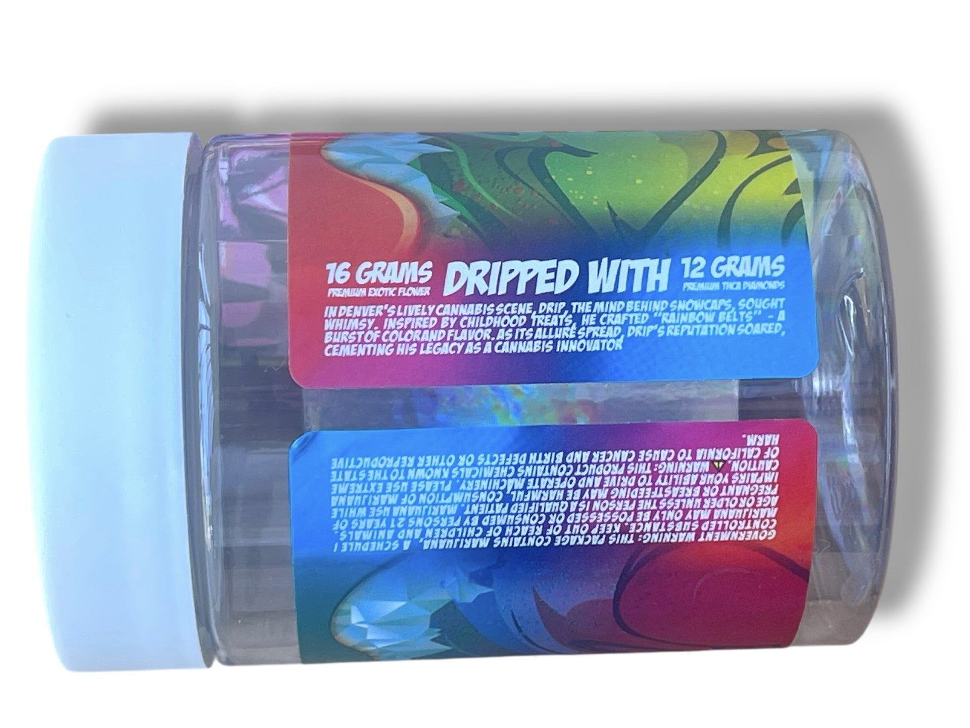 Drip Snowcaps  16-1oz Plastic Jars - Varity Pack 16 Flavors in box 1 pound with outer box Empty Jars