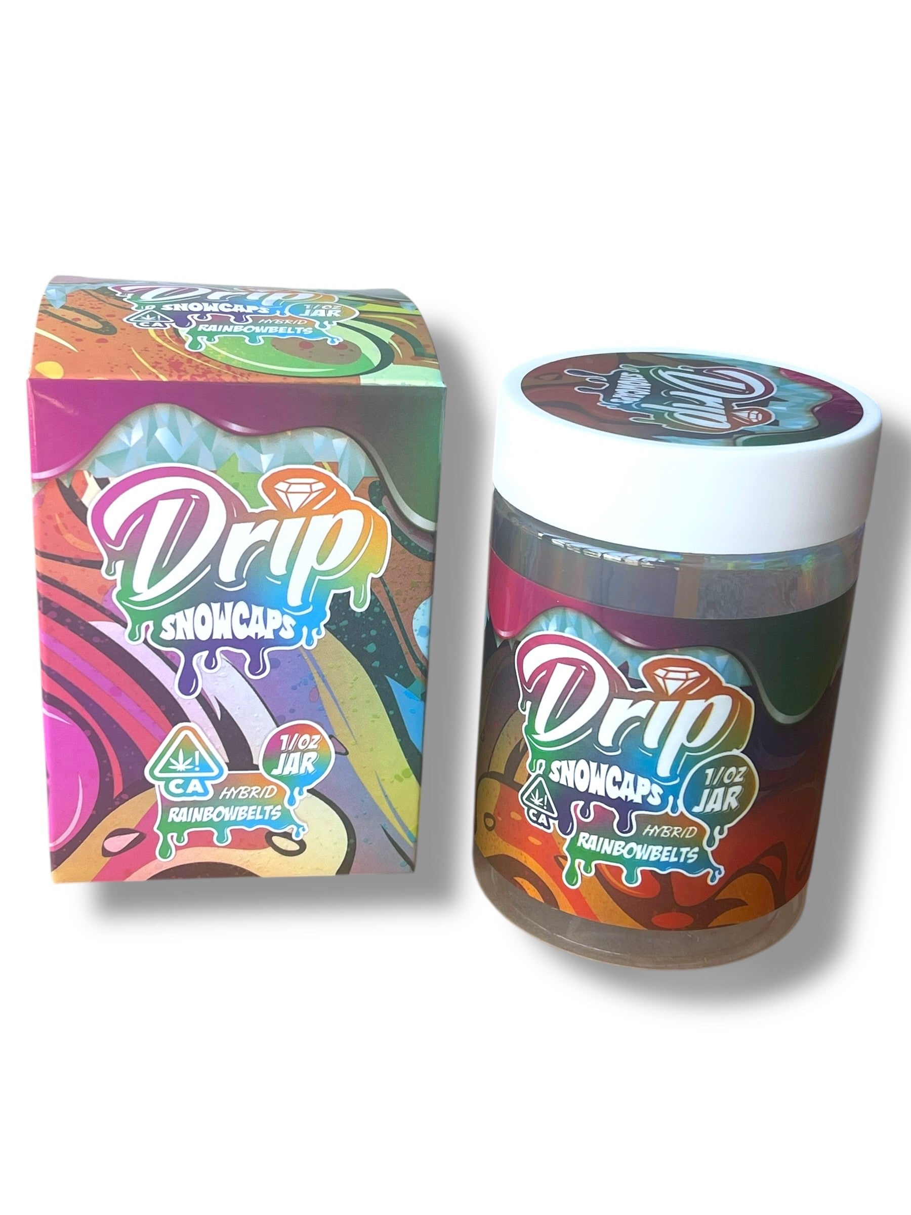 Drip Snowcaps  16-1oz Plastic Jars - Varity Pack 16 Flavors in box 1 pound with outer box Empty Jars