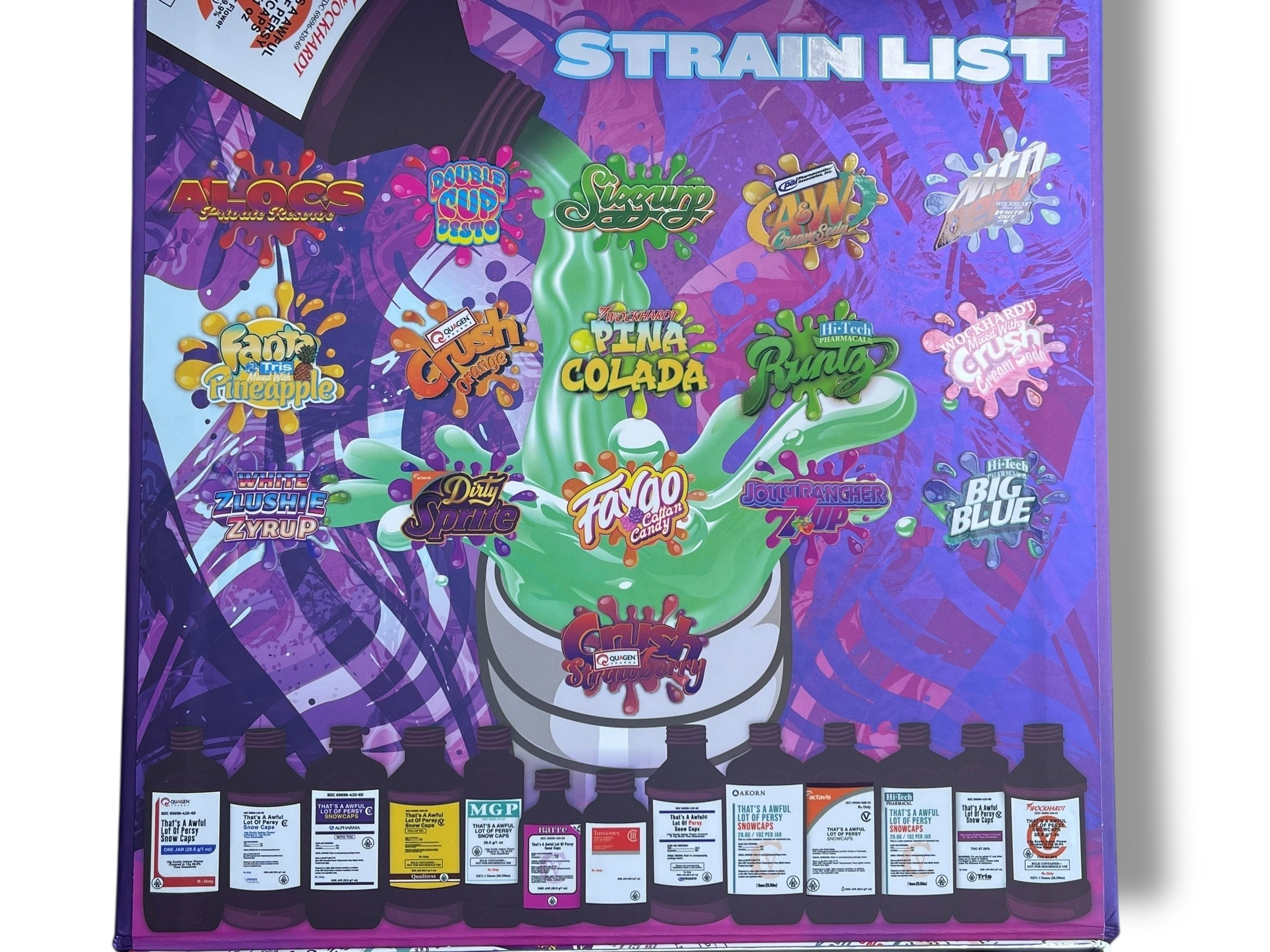 Persy Mini Snowballs Cough Syrup 16-1oz Glass Jars - Varity Pack 16 Flavors in box 1 pound (Copy)