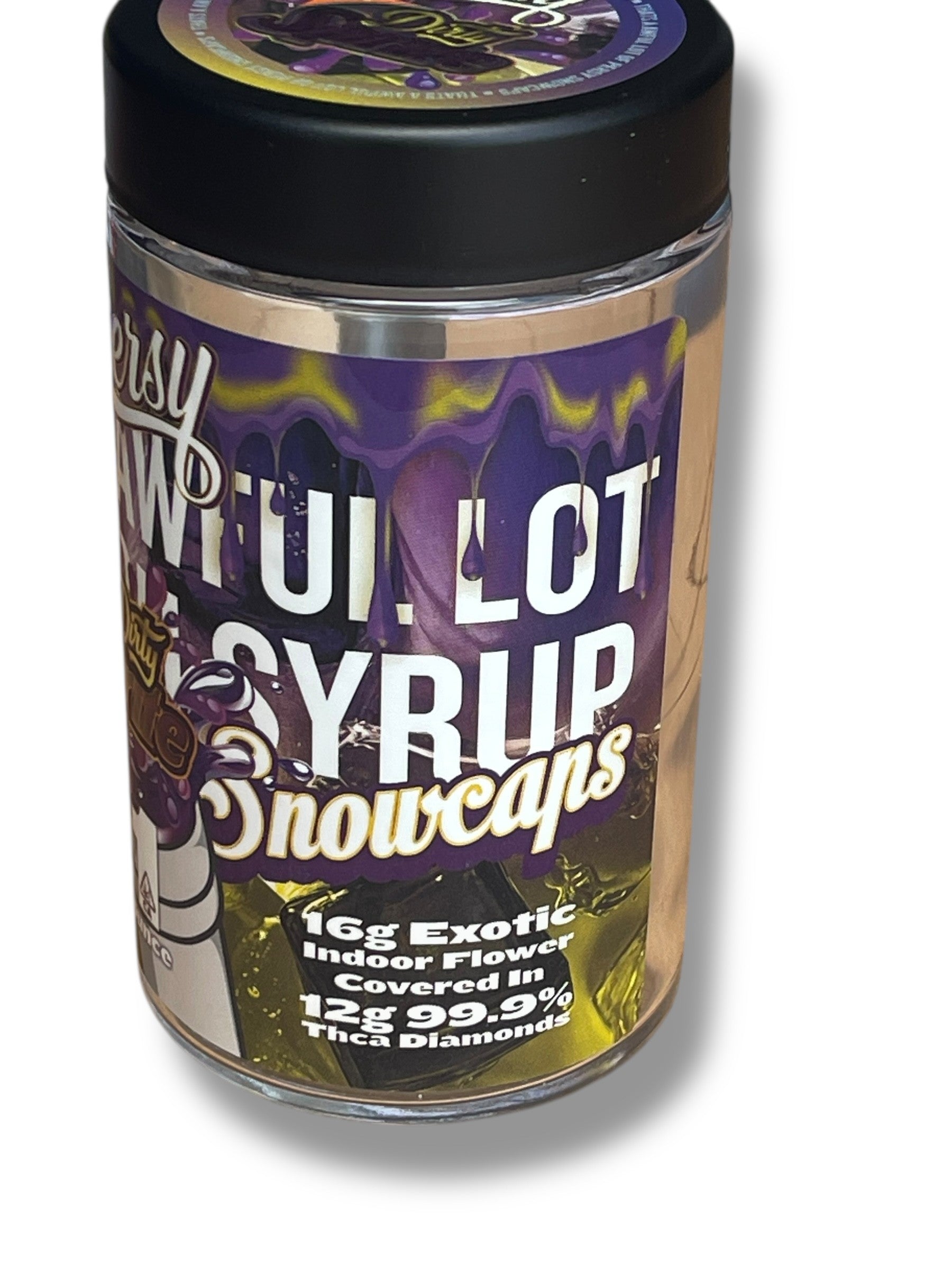 Persy Snowcaps Cough Syrup 16-1oz Glass Jars - Varity Pack 16 Flavors in box 1 pound Empty Jars