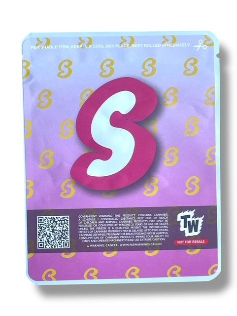 Sprinklez Berries & Cream Butte Cake 3.5G Mylar Bags -With stickers and label