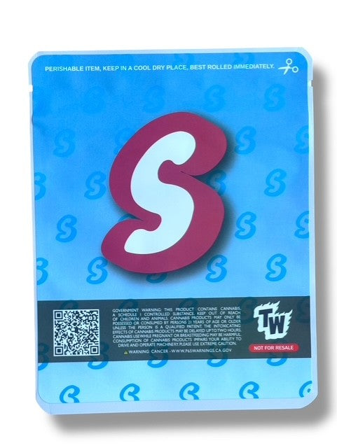 Sprinklez Cotton Candy Vanilla Swirl 3.5G Mylar Bags -With stickers and label