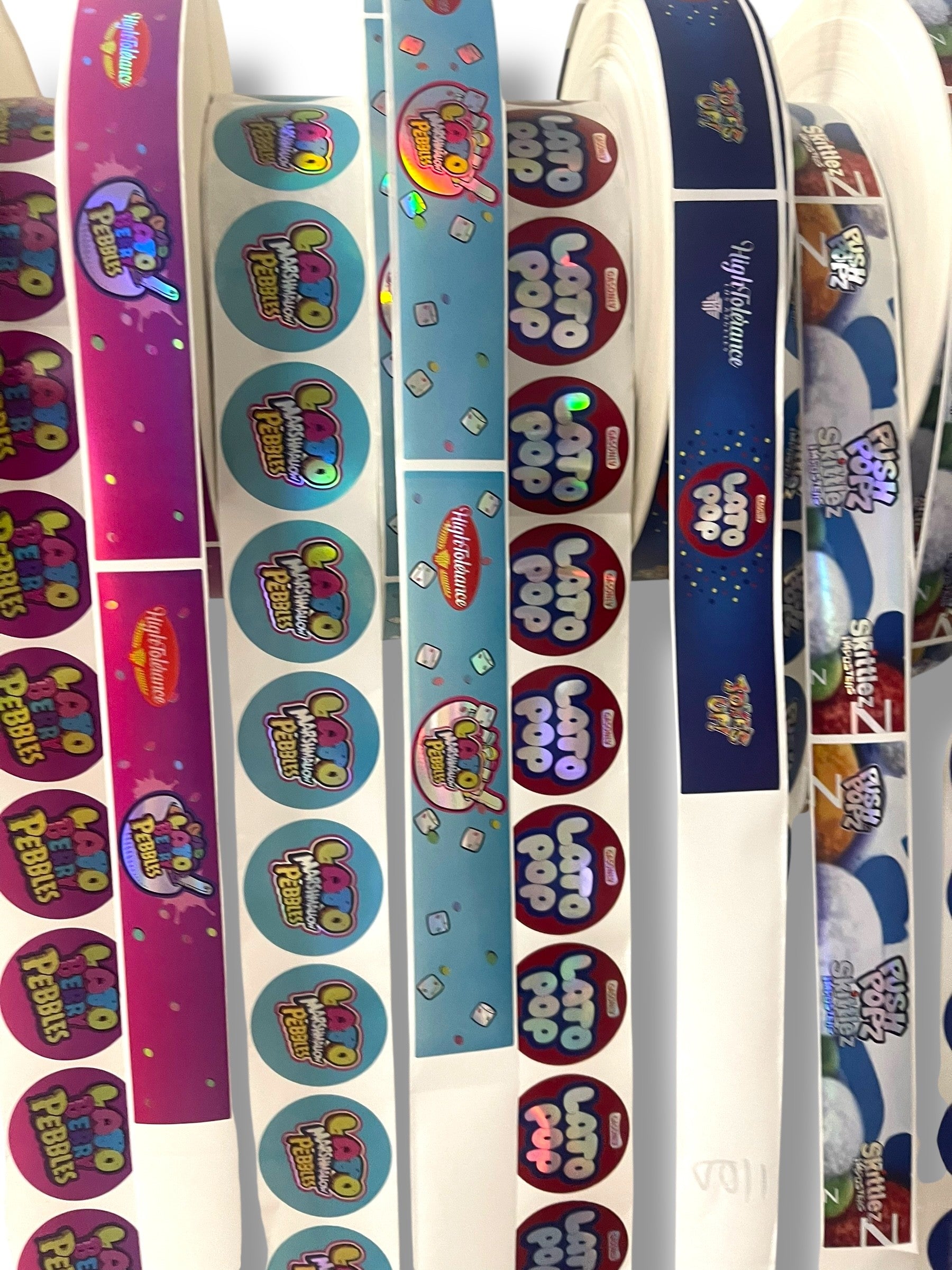 Push Pop Skittlez Imposter 3.5g Glass Jars with Holographic Stickers