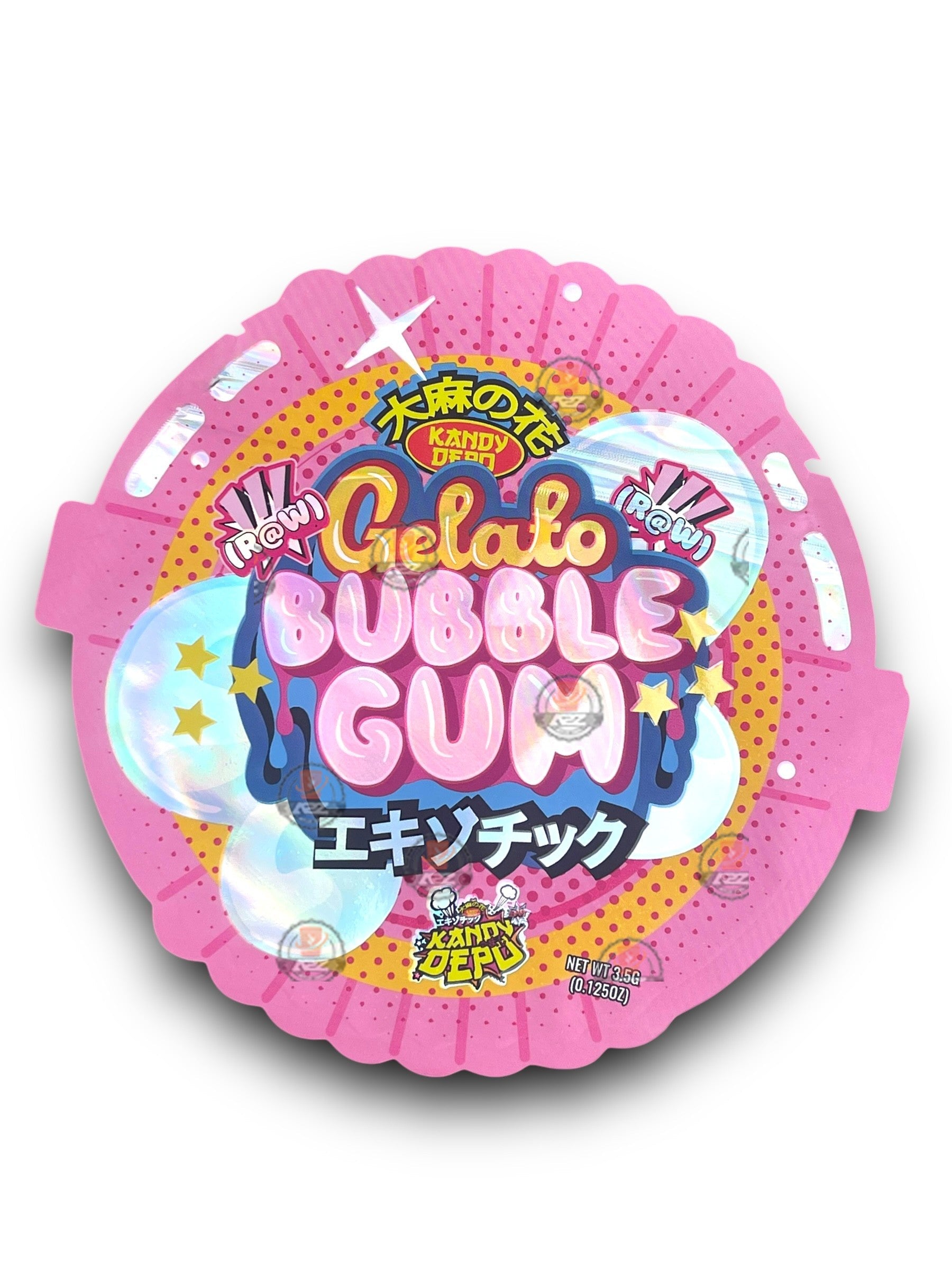 Kandy Depo Gelato Bubblegum Tape Mylar Bags with Boxes 3.5g Box Packaging Holographic