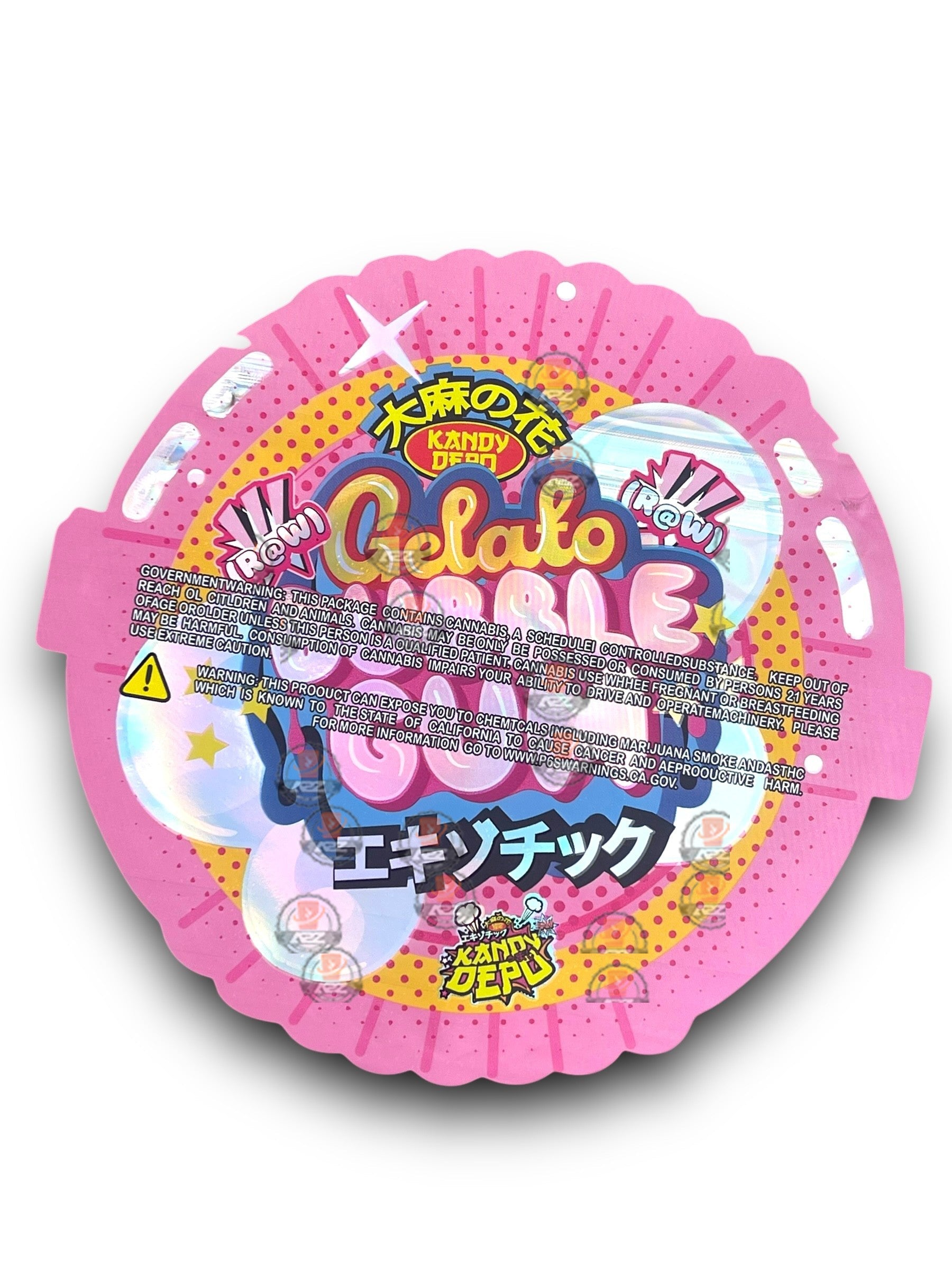 Kandy Depo Gelato Bubblegum Tape Mylar Bags 3.5g Holographic