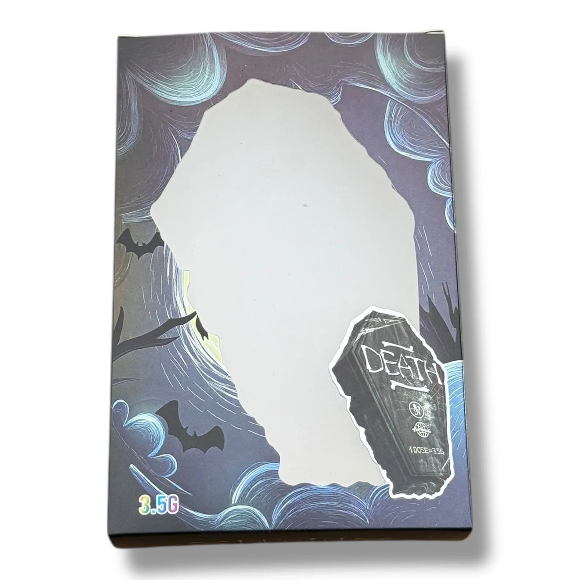 Death 3.5g Mylar Bags & Boxes with Window - Black Unicorn Hub