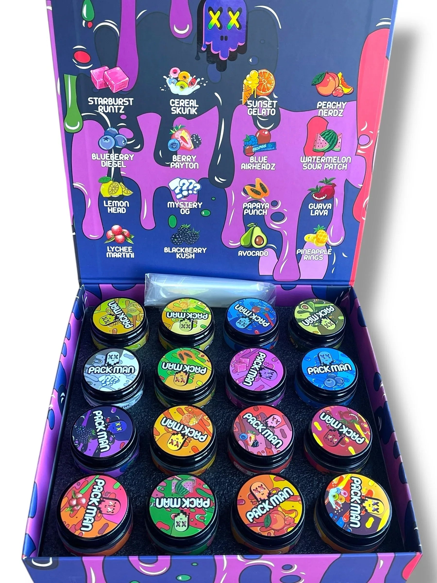 Pack Man Variety Pack 16-1oz Jars in a box Live Resin - Black Unicorn Hub