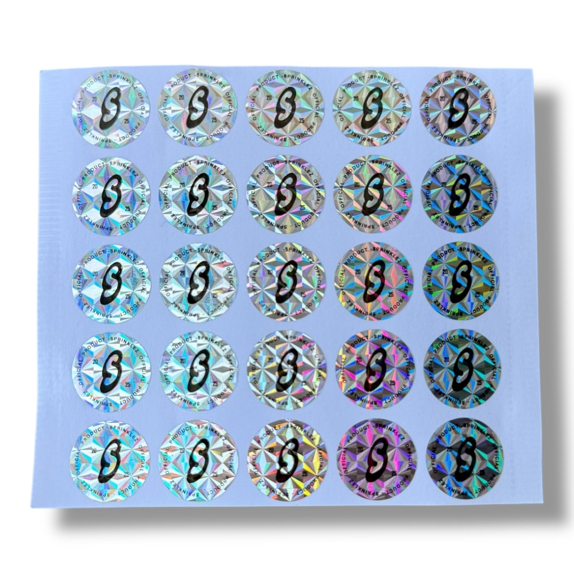 Sprinklez Candy Cascade 3.5G Mylar Bags -With stickers and label