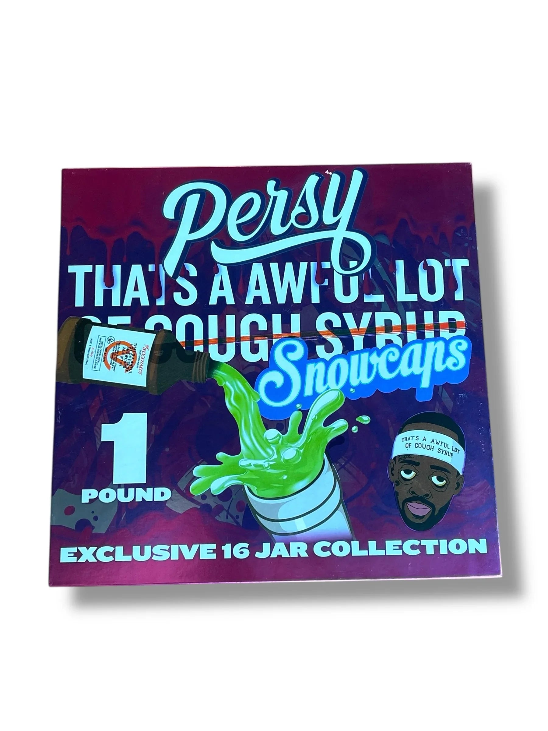 Persy Snowcaps Cough Syrup 16-1oz Plastic Jars - Varity Pack 16 Flavors in box 1 pound Empty Jars - Black Unicorn Hub