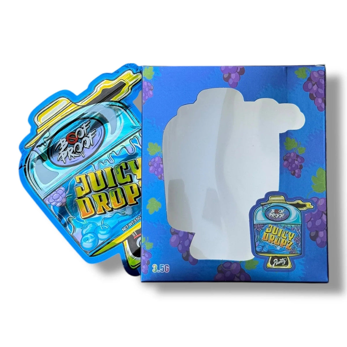 Juicy Dropz 3.5g Mylar Bags & Boxes with Window - Black Unicorn Hub