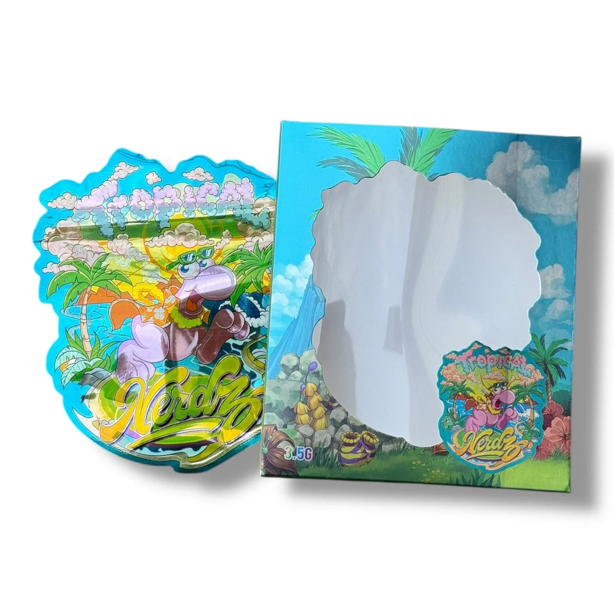 Tropical Nerdz 3.5g Mylar Bags & Boxes with Window - Black Unicorn Hub