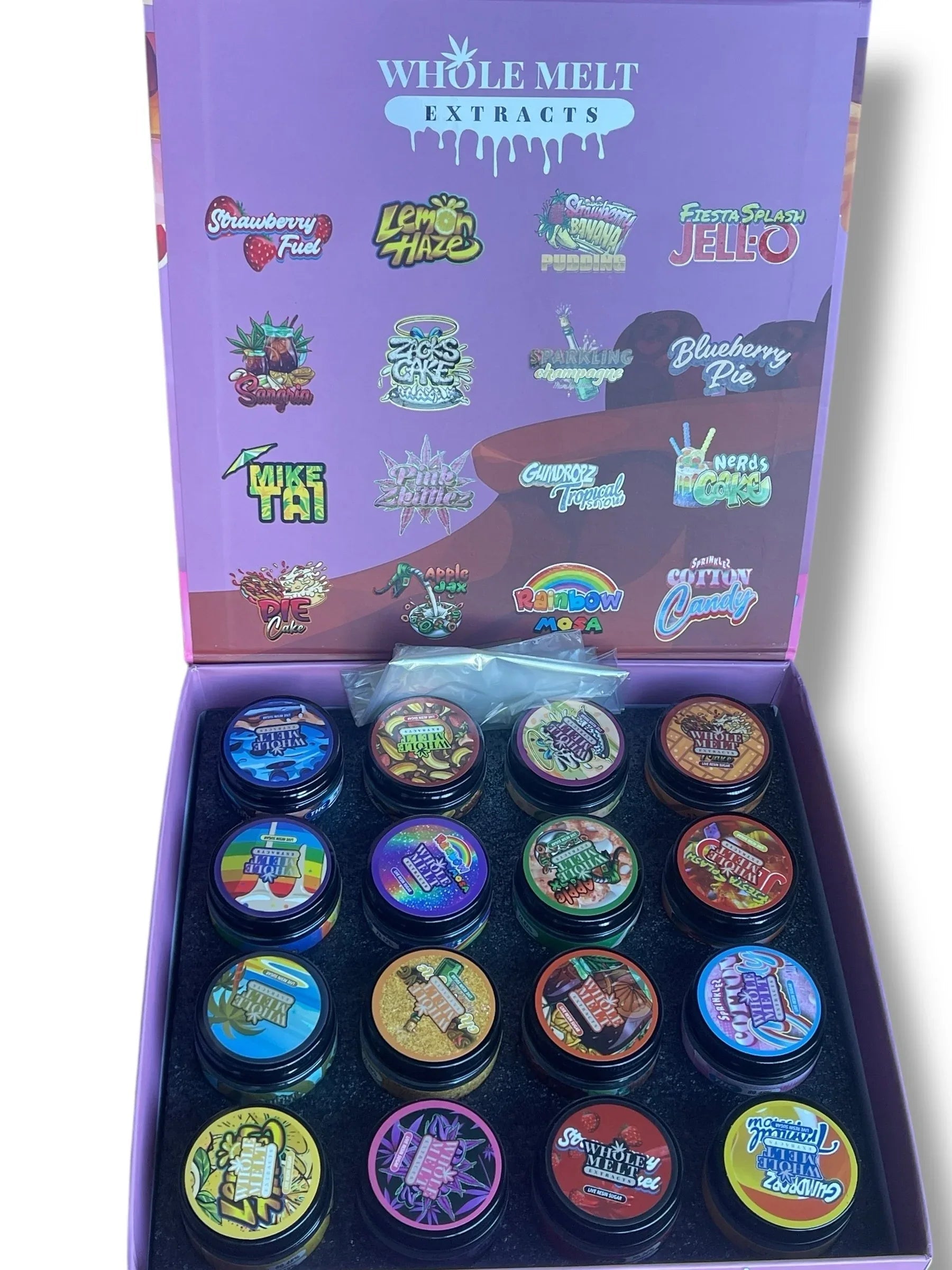Whole Melt Sprinklez Edition 1oz Glass Jars - Varity Pack 16 Strains in box Empty Jars - Black Unicorn Hub