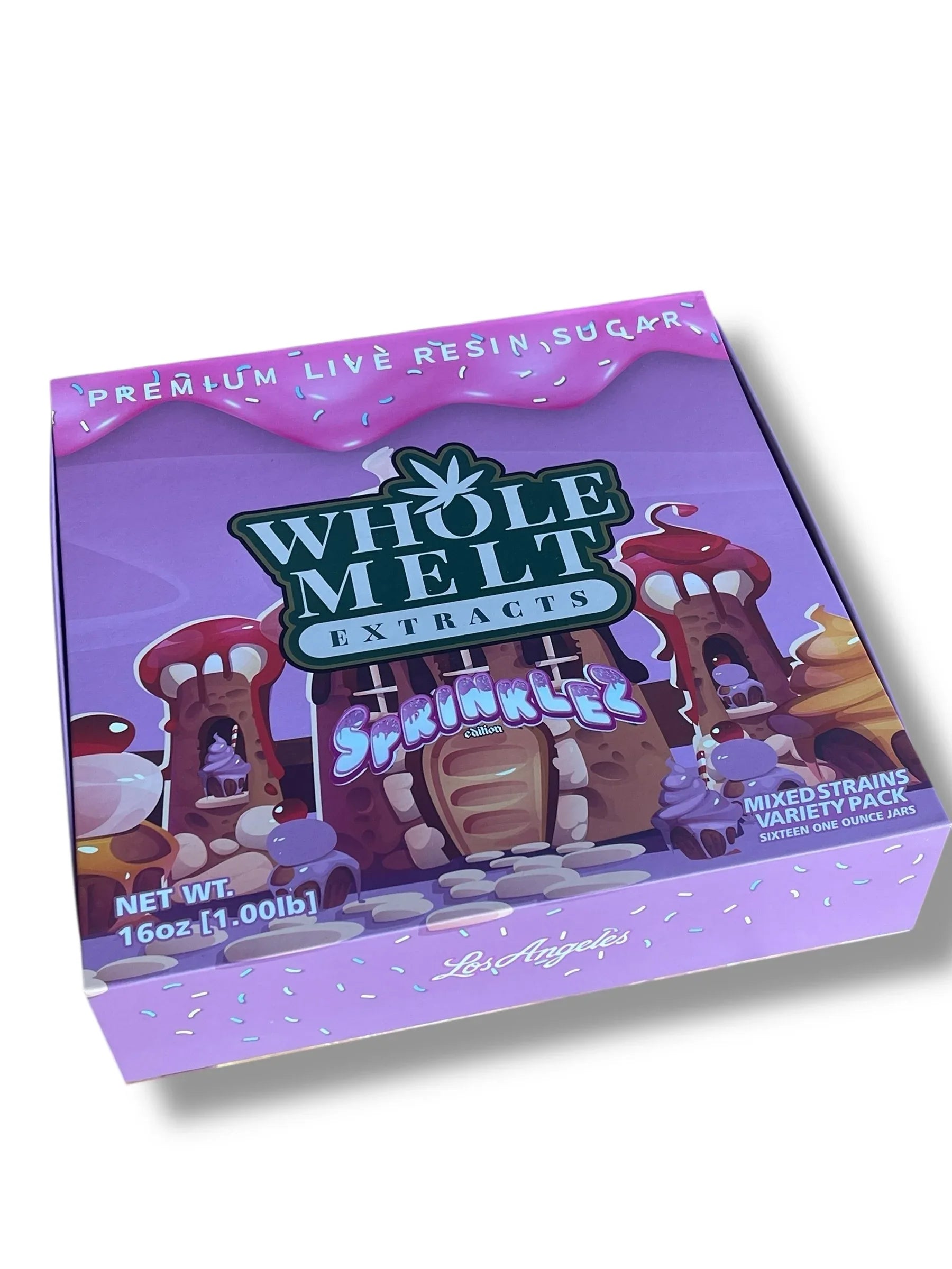 Whole Melt Sprinklez Edition 1oz Glass Jars - Varity Pack 16 Strains in box Empty Jars - Black Unicorn Hub