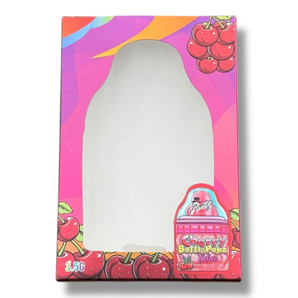 Cherry Bottle Popz Gelato 3.5g Mylar Bags & Boxes with Window - Black Unicorn Hub