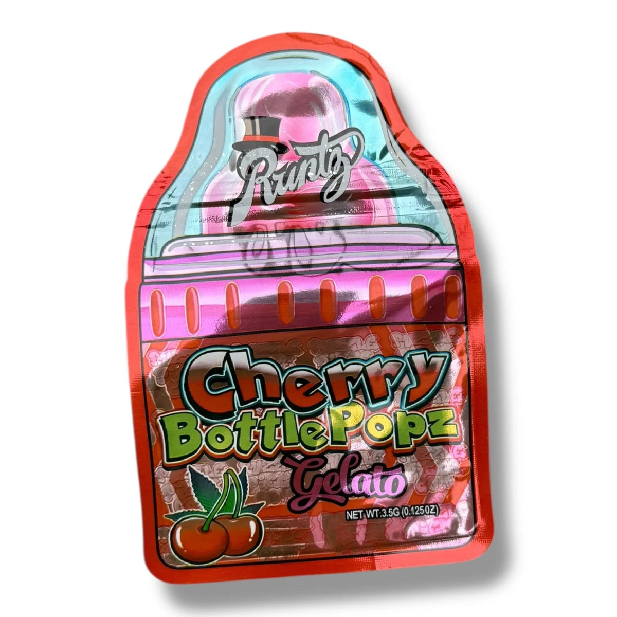 Cherry Bottle Popz Gelato 3.5g Mylar Bags & Boxes with Window - Black Unicorn Hub