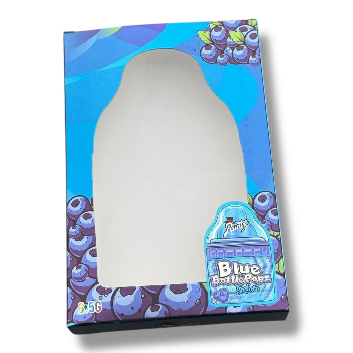 Blue Bottle Pop 3.5g Mylar Bags & Boxes with Window - Black Unicorn Hub