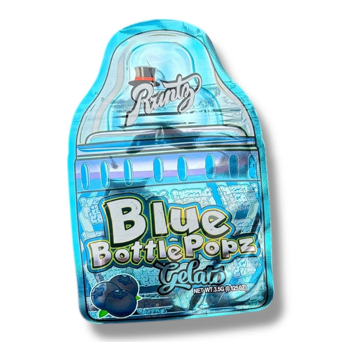 Blue Bottle Pop 3.5g Mylar Bags & Boxes with Window - Black Unicorn Hub