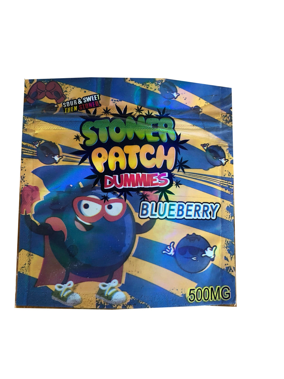 Stoner Patch Dummies Blueberry Gummies  500mg Mylar bags
