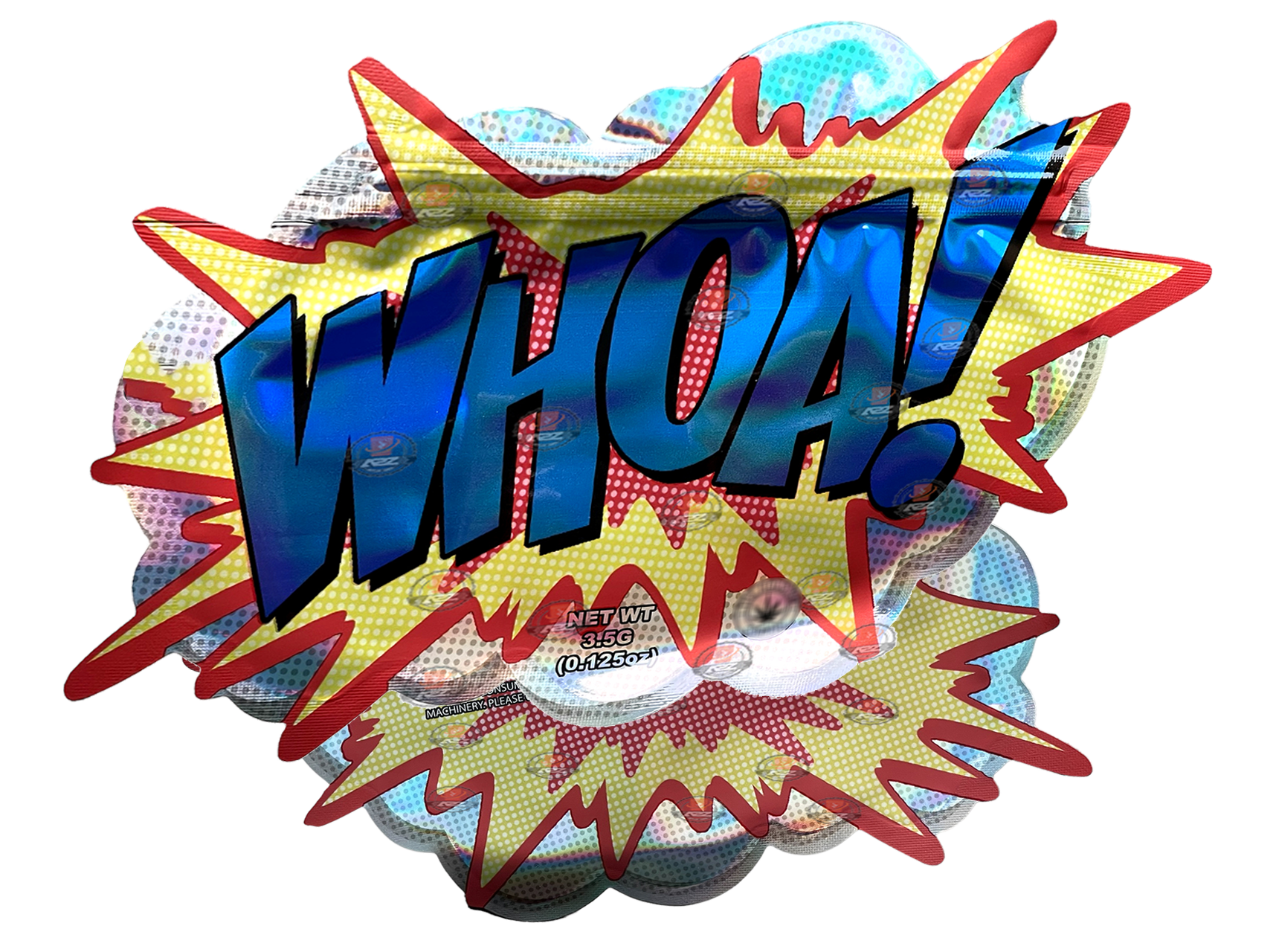 WHOA Lil Baby Cut Out Mylar Bags 3.5g Die Cut Holographic